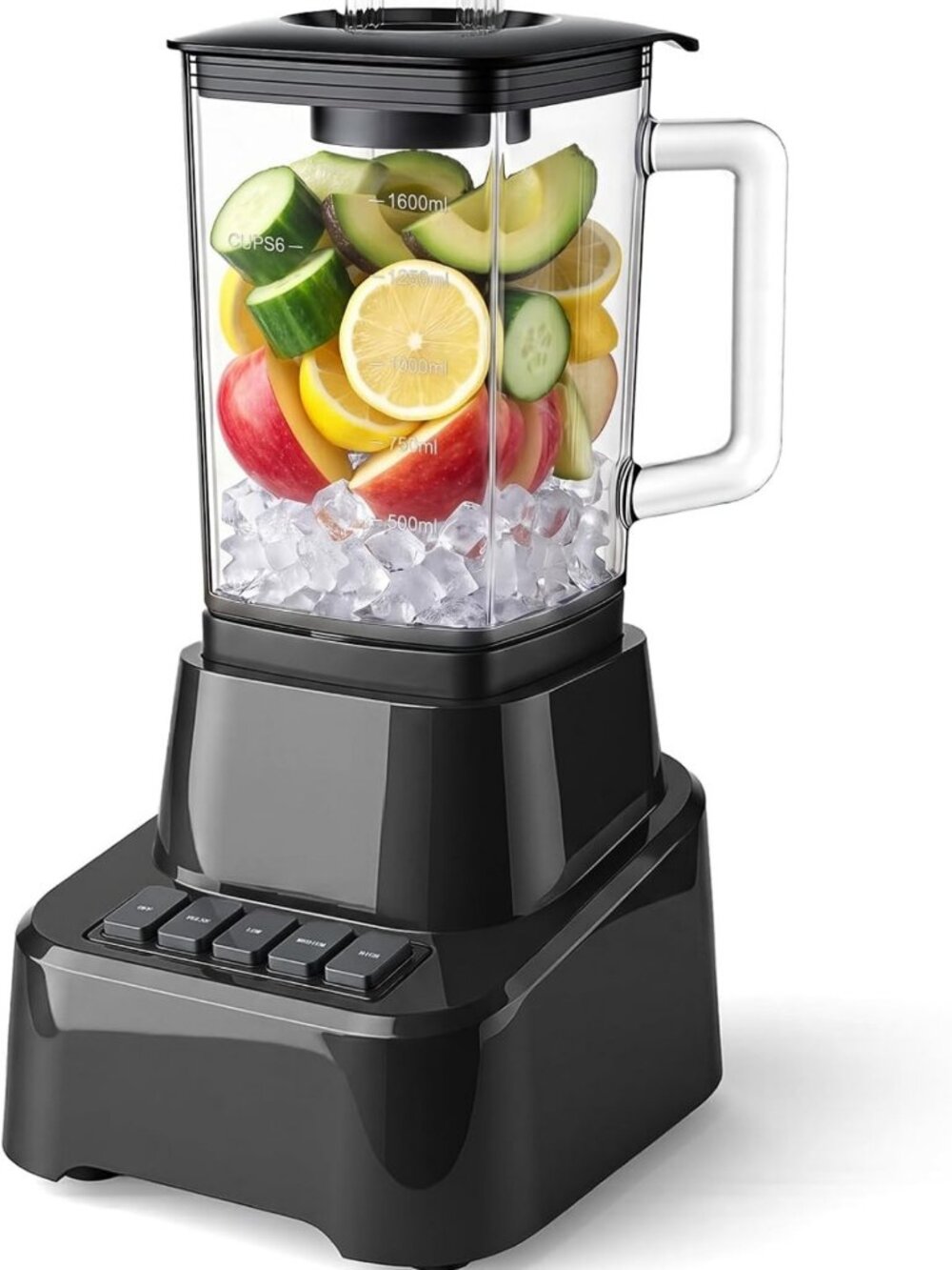 Powerful 850W Full-Size Blender with 54oz Glass Jar & 4-Speed Pulse for